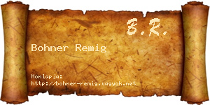 Bohner Remig névjegykártya